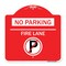 Signmission No Parking-Fire Lane W/ No Parking, Red & White Aluminum Sign, 18" x 18", RW-1818-23810 A-DES-RW-1818-23810 - alternate 1